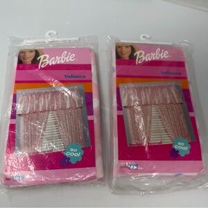 VINTAGE • Barbie • Pink Floral • Valance Curtains • Lot of 2